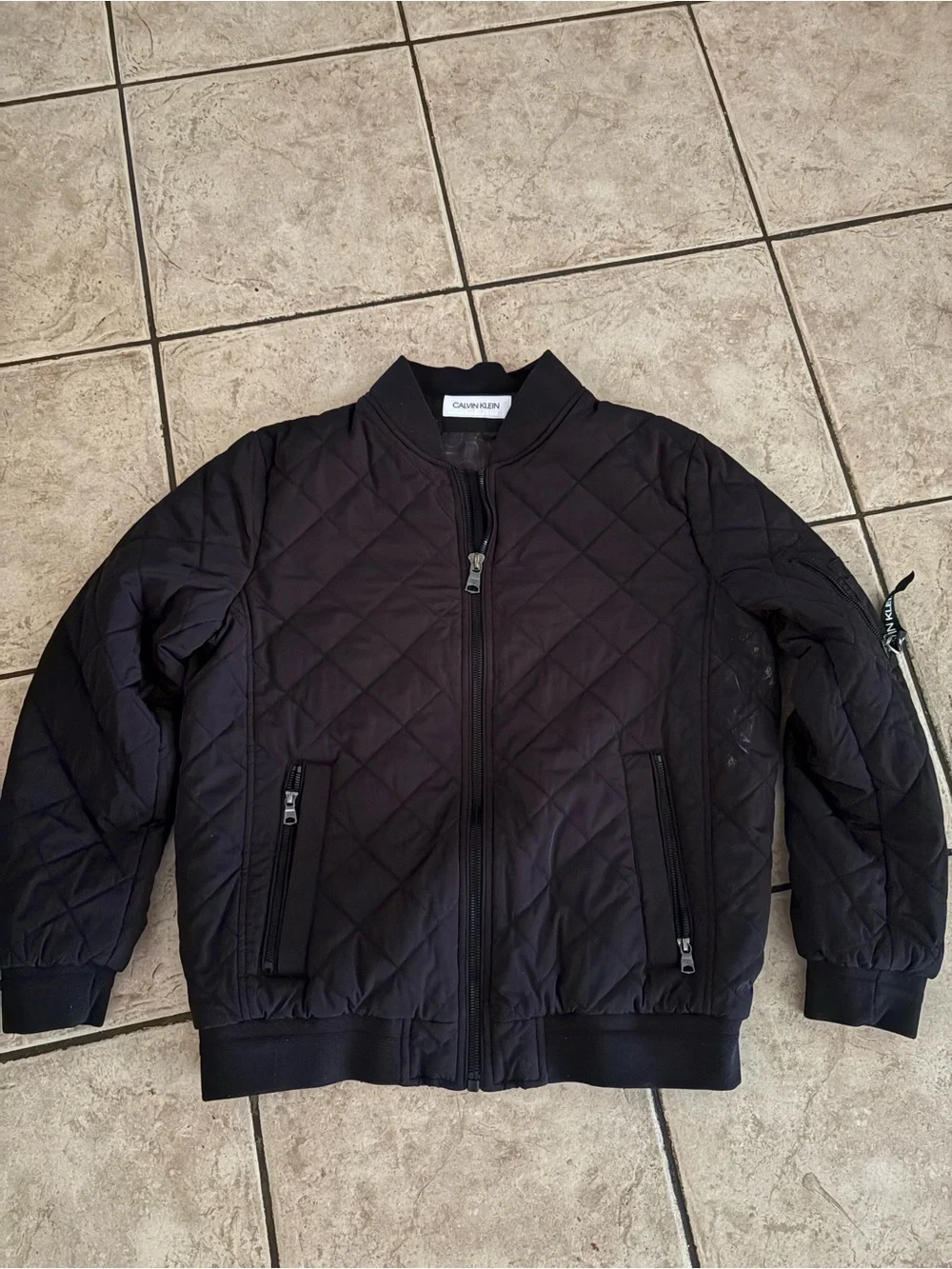 Calvin Klein Black Quilted Bomber Jacket